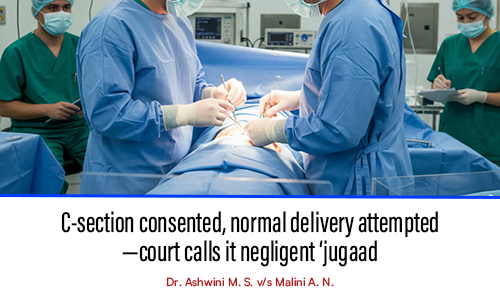 C-section consented, normal delivery attempted—court calls it negligent ‘jugaad’.